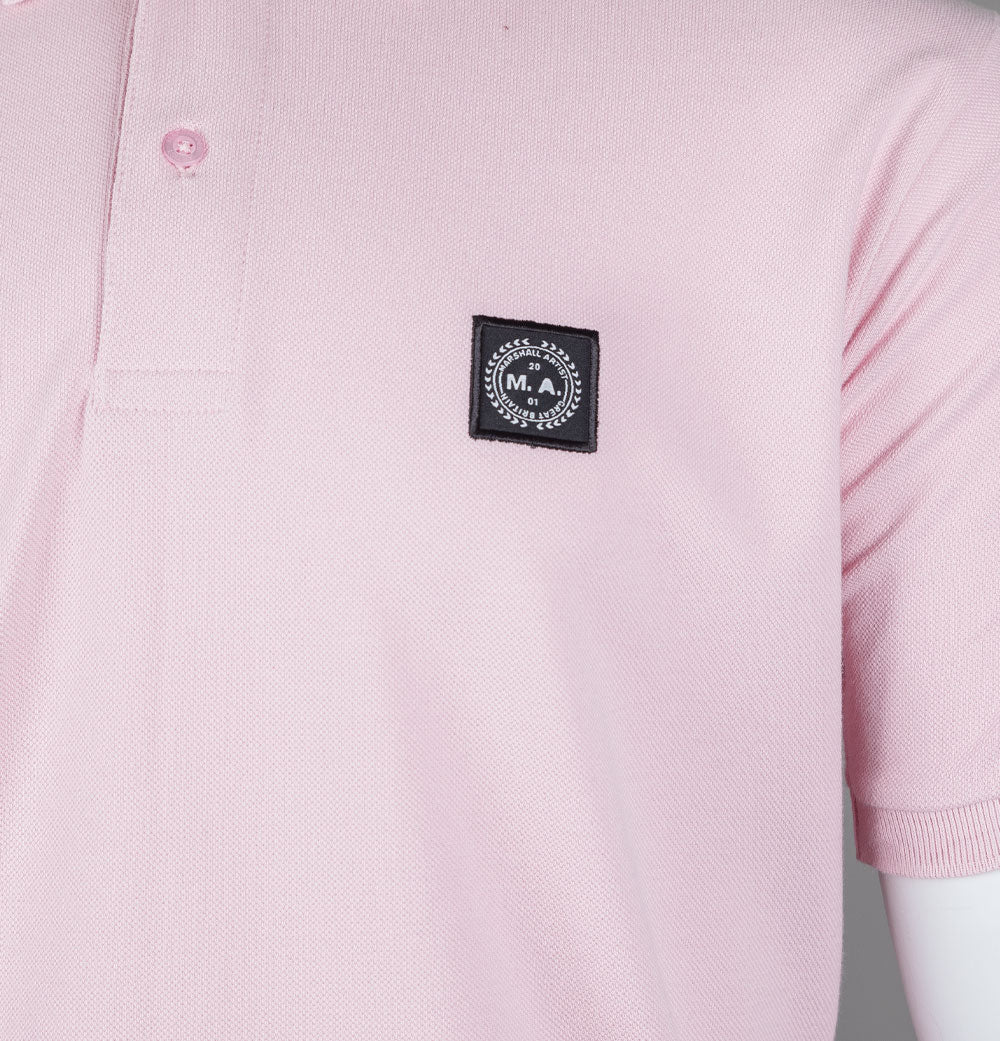 Marshall Artist Embroidered Siren Polo Shirt Pink - Image 4