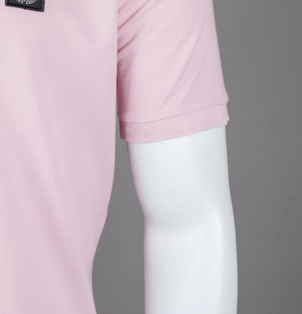 Marshall Artist Embroidered Siren Polo Shirt Pink - Image 5