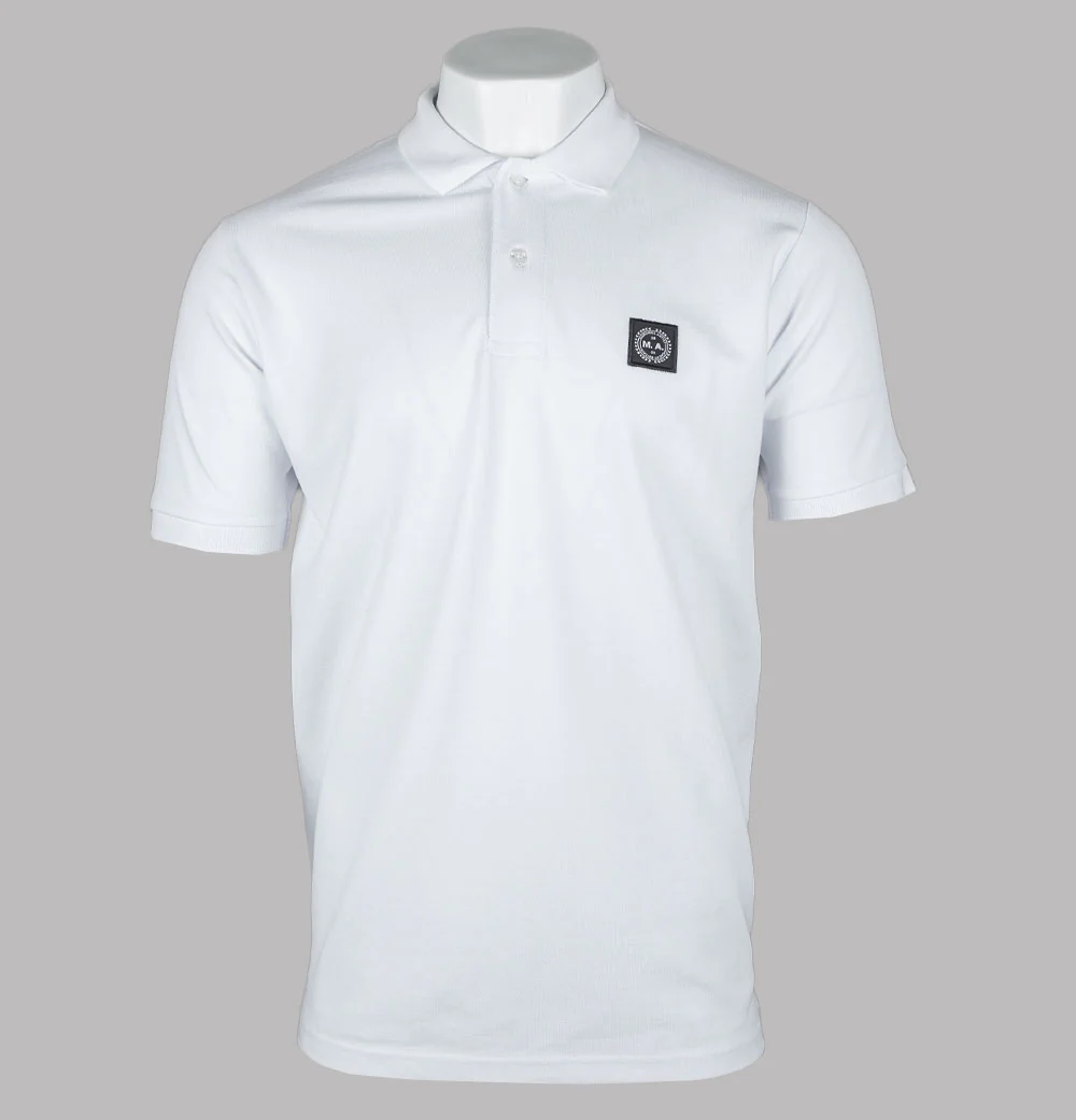 Marshall Artist Embroidered Siren Polo Shirt White