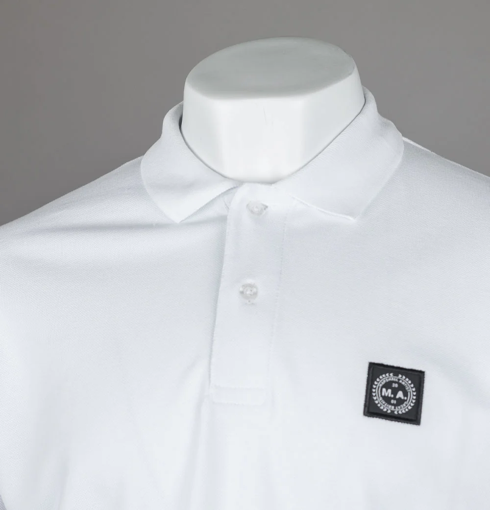 Marshall Artist Embroidered Siren Polo Shirt White - Image 3