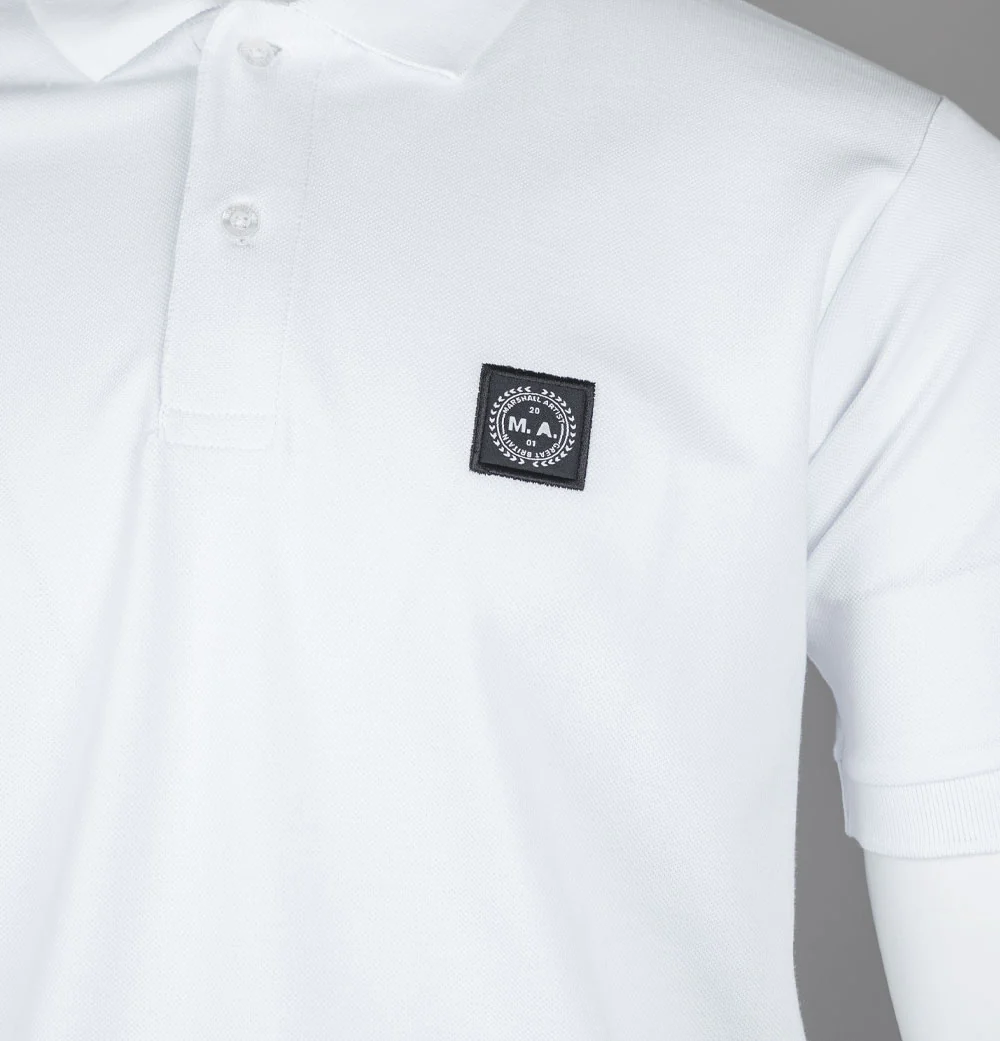 Marshall Artist Embroidered Siren Polo Shirt White - Image 4