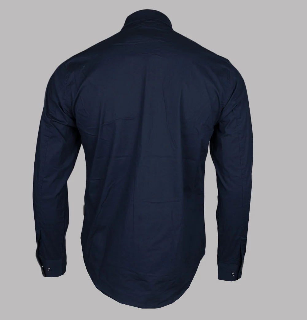 Marshall Artist Gaberdine Zip Overshirt Navy - Image 2