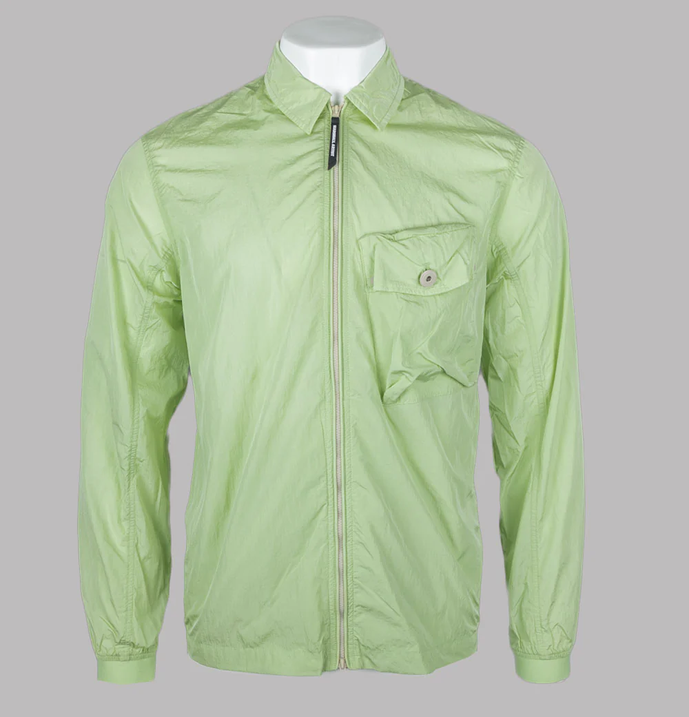 Marshall Artist Krinkle Nylon Overshirt Lime