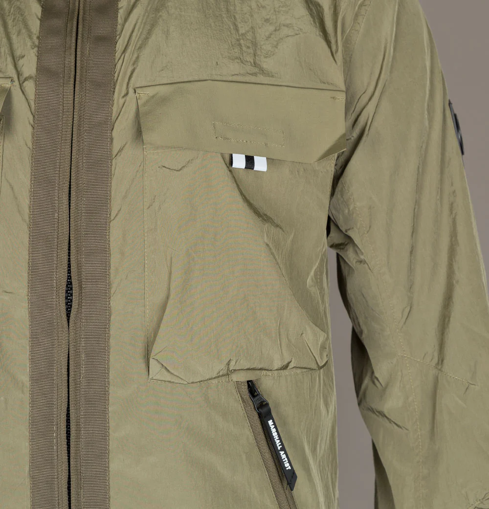 Marshall Artist Molecular Hooded Jacket Khaki - Image 4