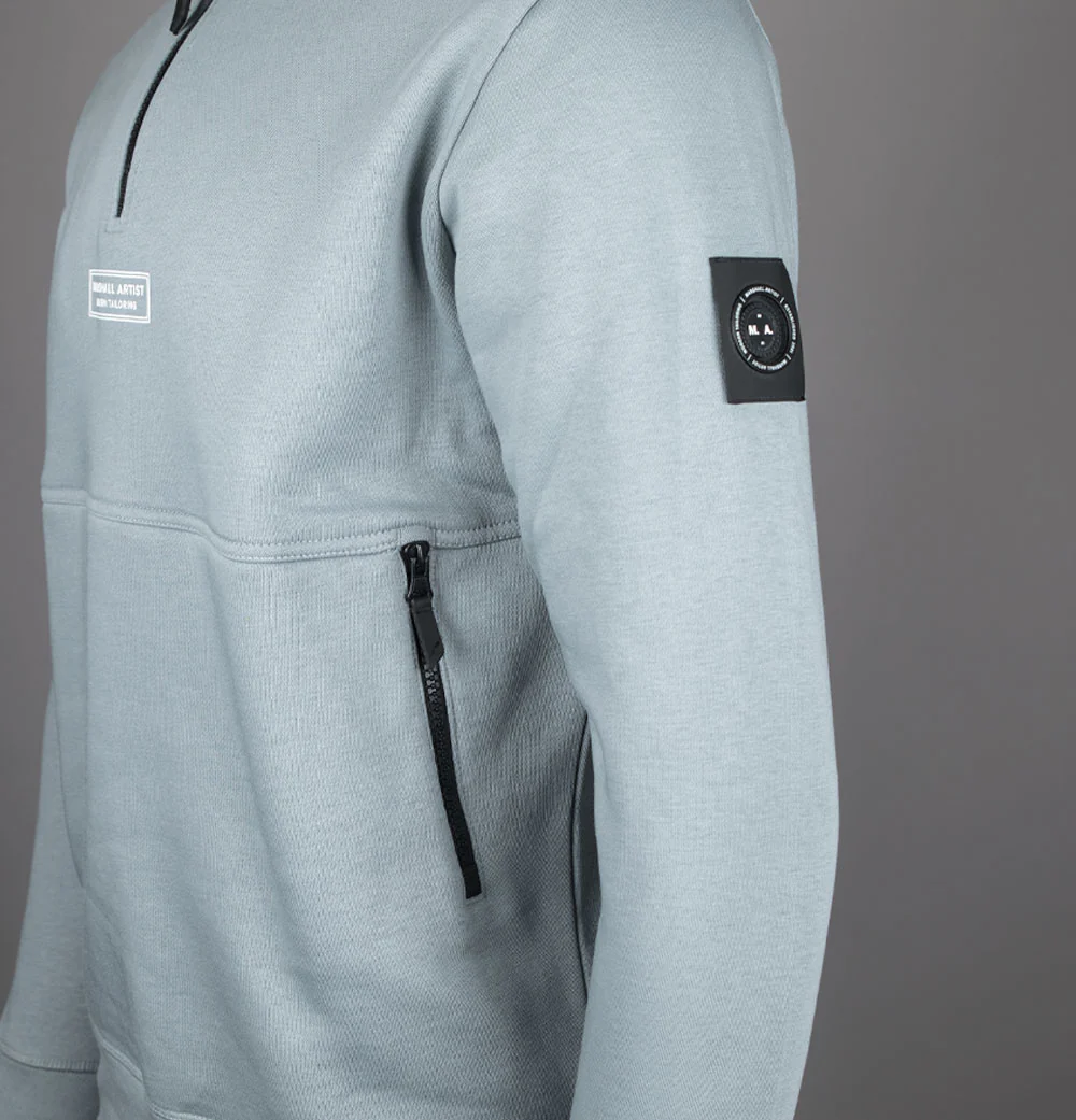 Marshall Artist Siren Box Logo 1/4 Zip Sweatshirt Nardo Grey - Image 4