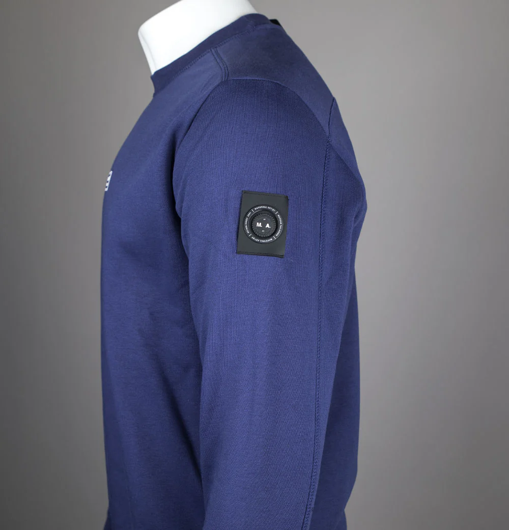 Marshall Artist Siren Box Logo Fleece Back Sweatshirt Monarch Blue - Image 4
