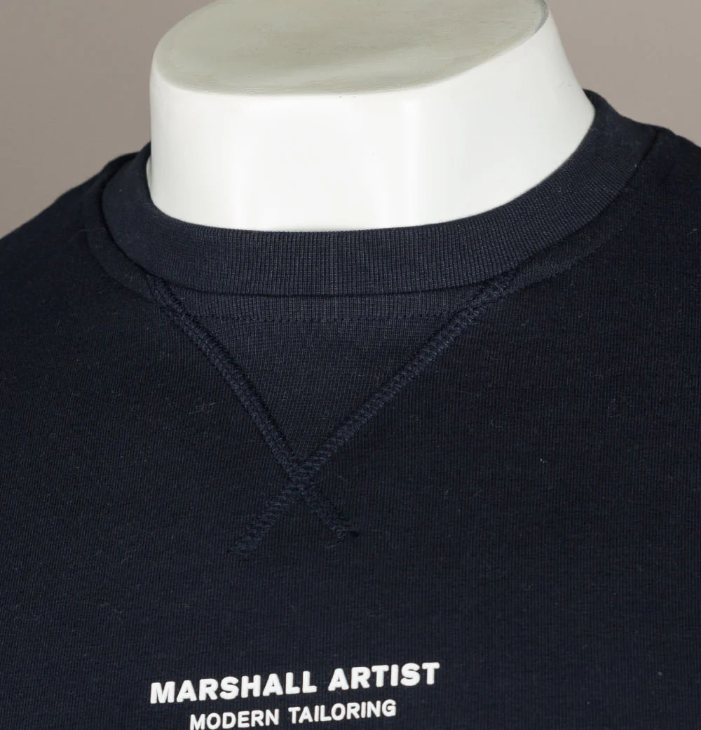 Marshall Artist Siren Crew Neck Sweatshirt Navy - Image 4
