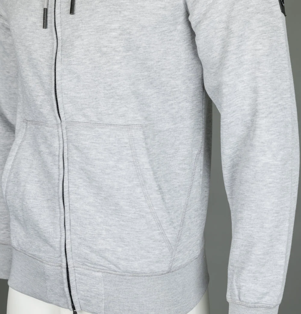 Marshall Artist Siren Full Zip Hooded Sweatshirt Grey Marl - Image 4