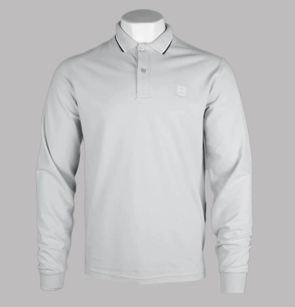 Marshall Artist Siren LS Tipped Polo Shirt Ghost Grey