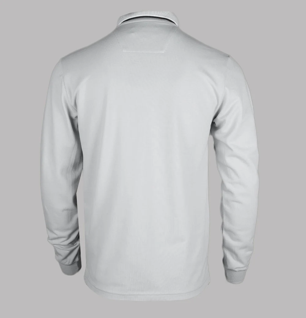 Marshall Artist Siren LS Tipped Polo Shirt Ghost Grey - Image 2
