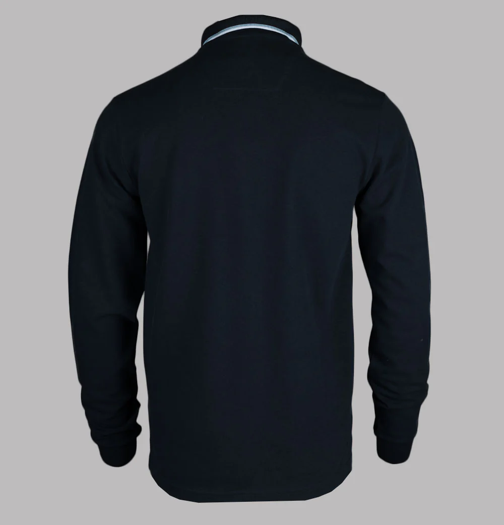 Marshall Artist Siren LS Tipped Polo Shirt Navy - Image 2