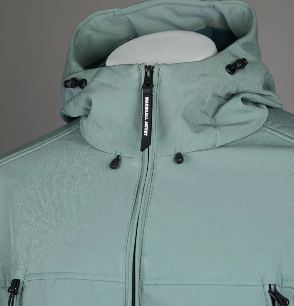Marshall Artist Softshell Hooded Jacket Oxide Green - Image 3