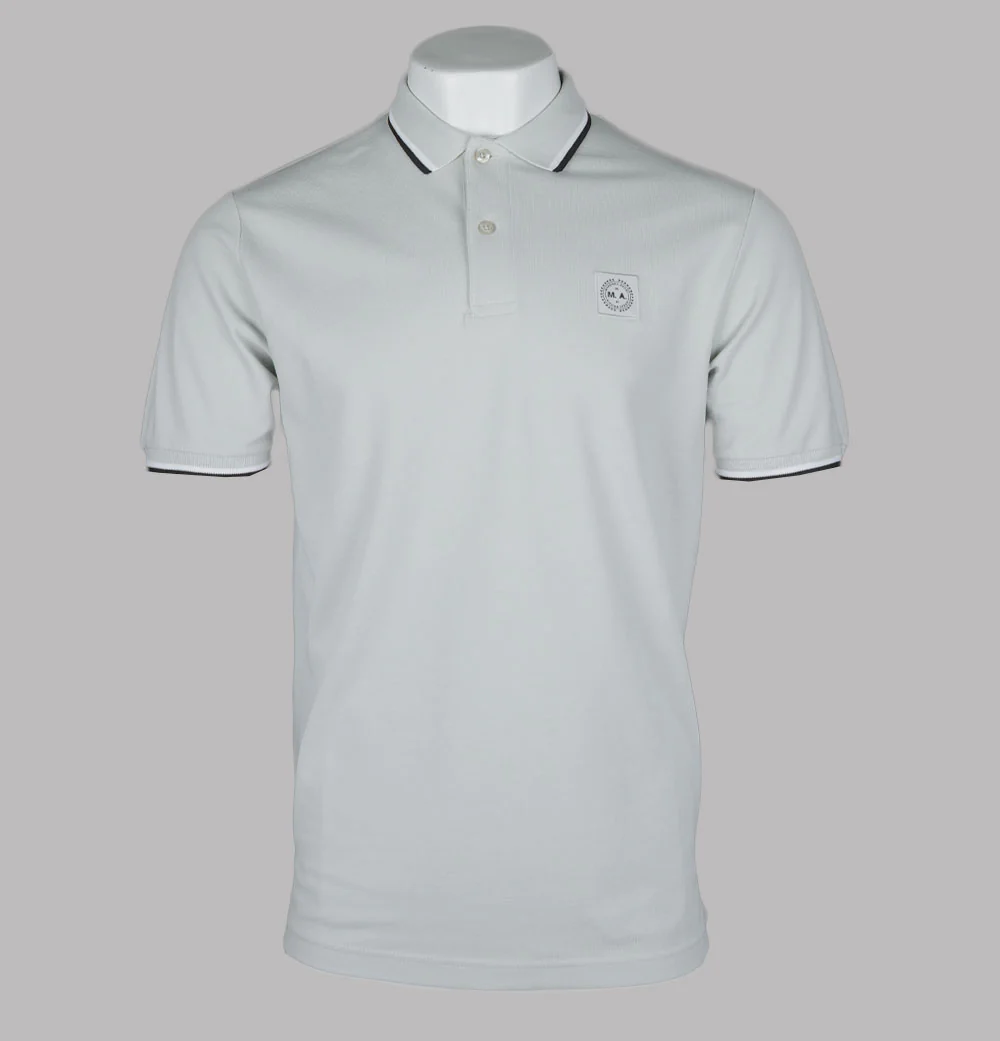 Marshall Artist Tipped Polo Shirt Dove Grey