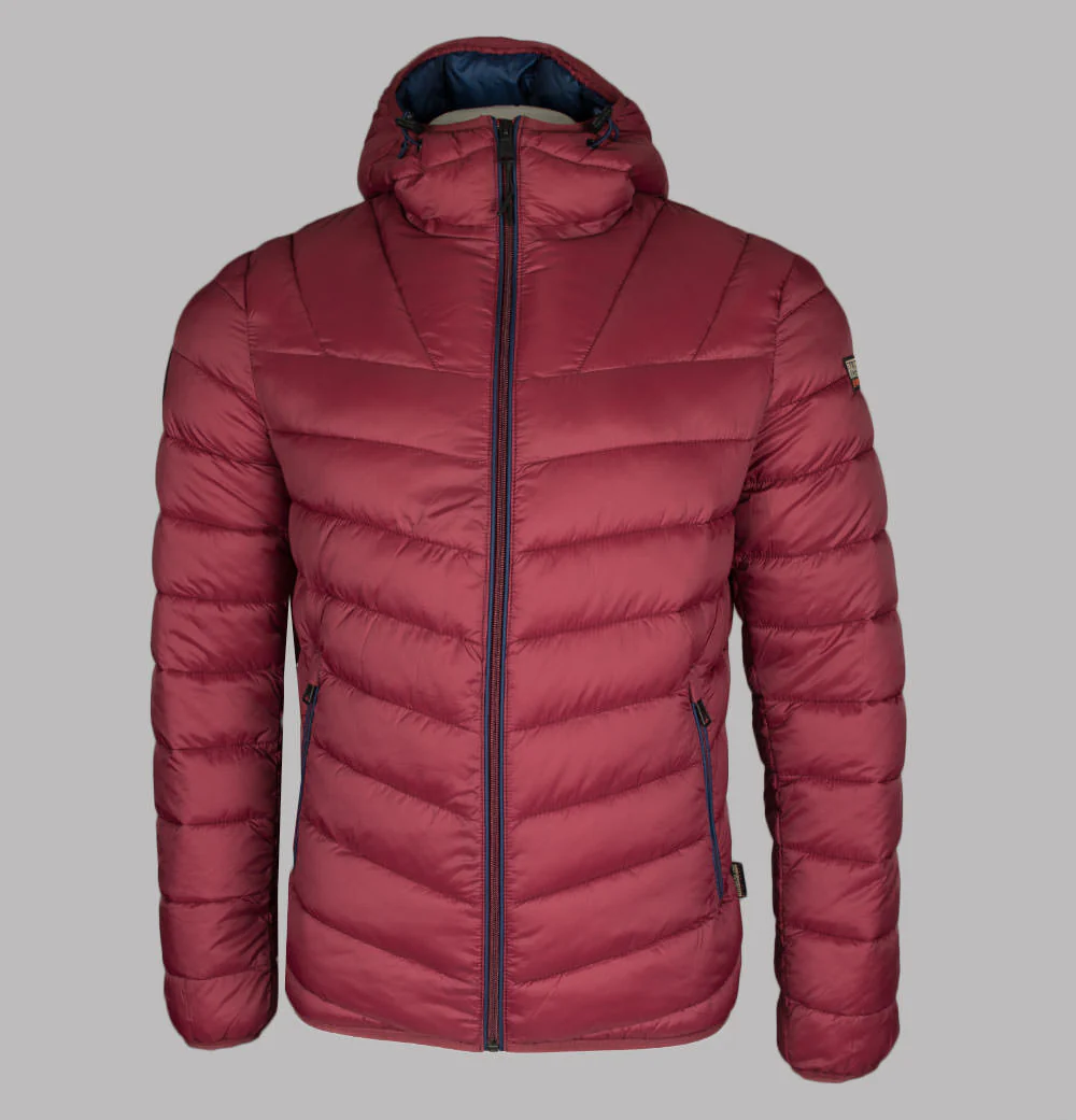 Napapijri Aerons Hooded Quilted Jacket Bordeaux