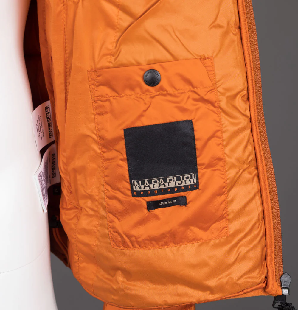 Napapijri Aerons 3 Hooded Quilted Jacket Orange - Image 7