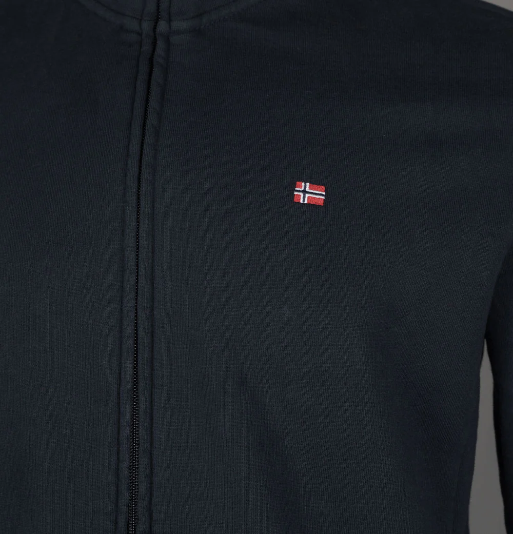 Napapijri Balis Full Zip Up Sweatshirt Black - Image 4