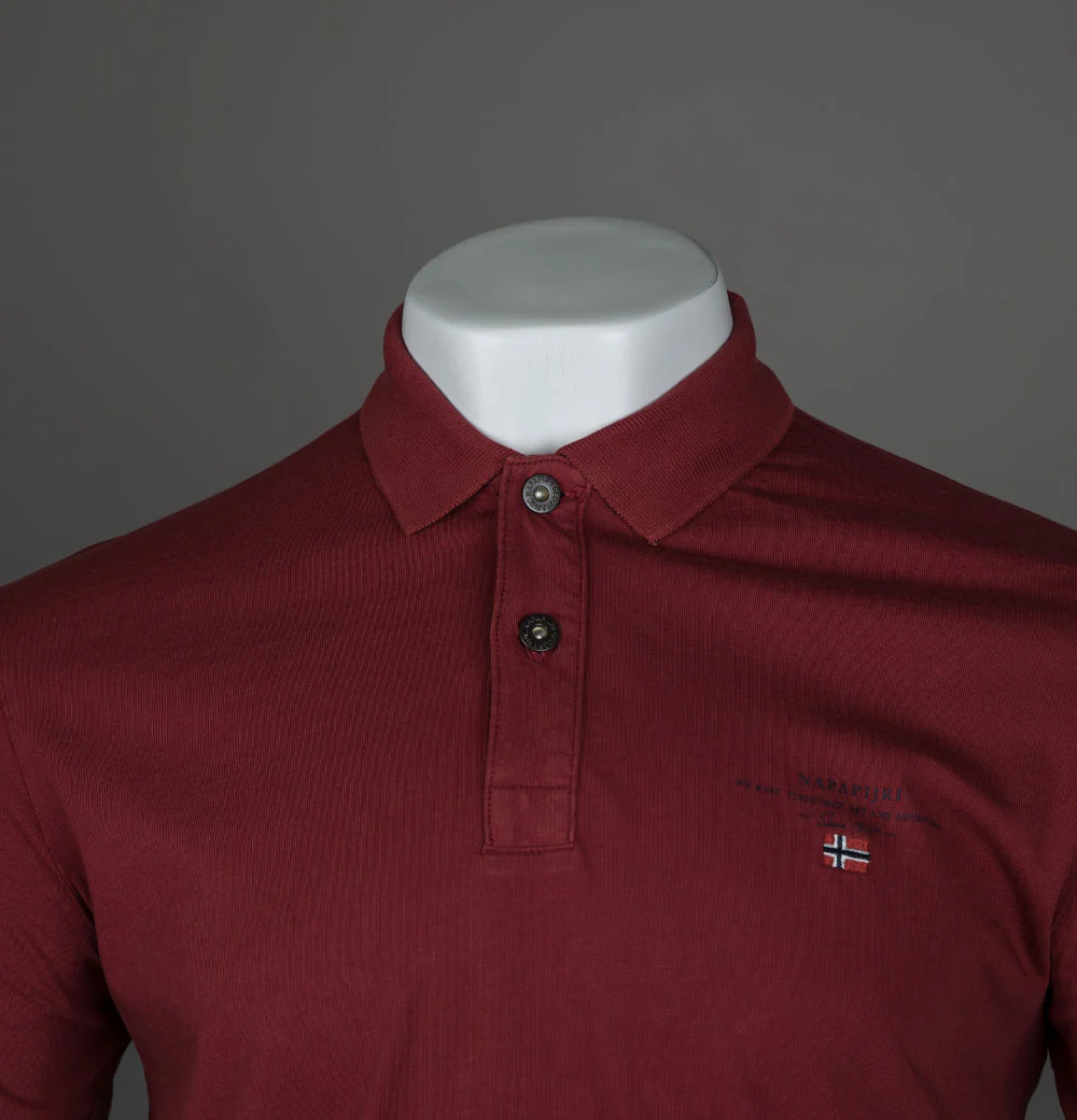 Napapijri Elbas Jersey Polo Shirt Tibetan Red - Image 3