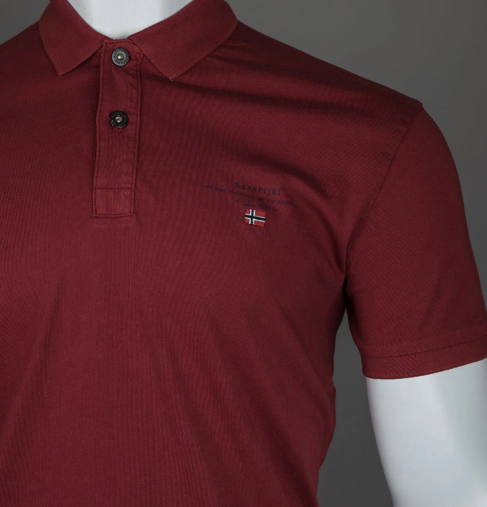 Napapijri Elbas Jersey Polo Shirt Tibetan Red - Image 4