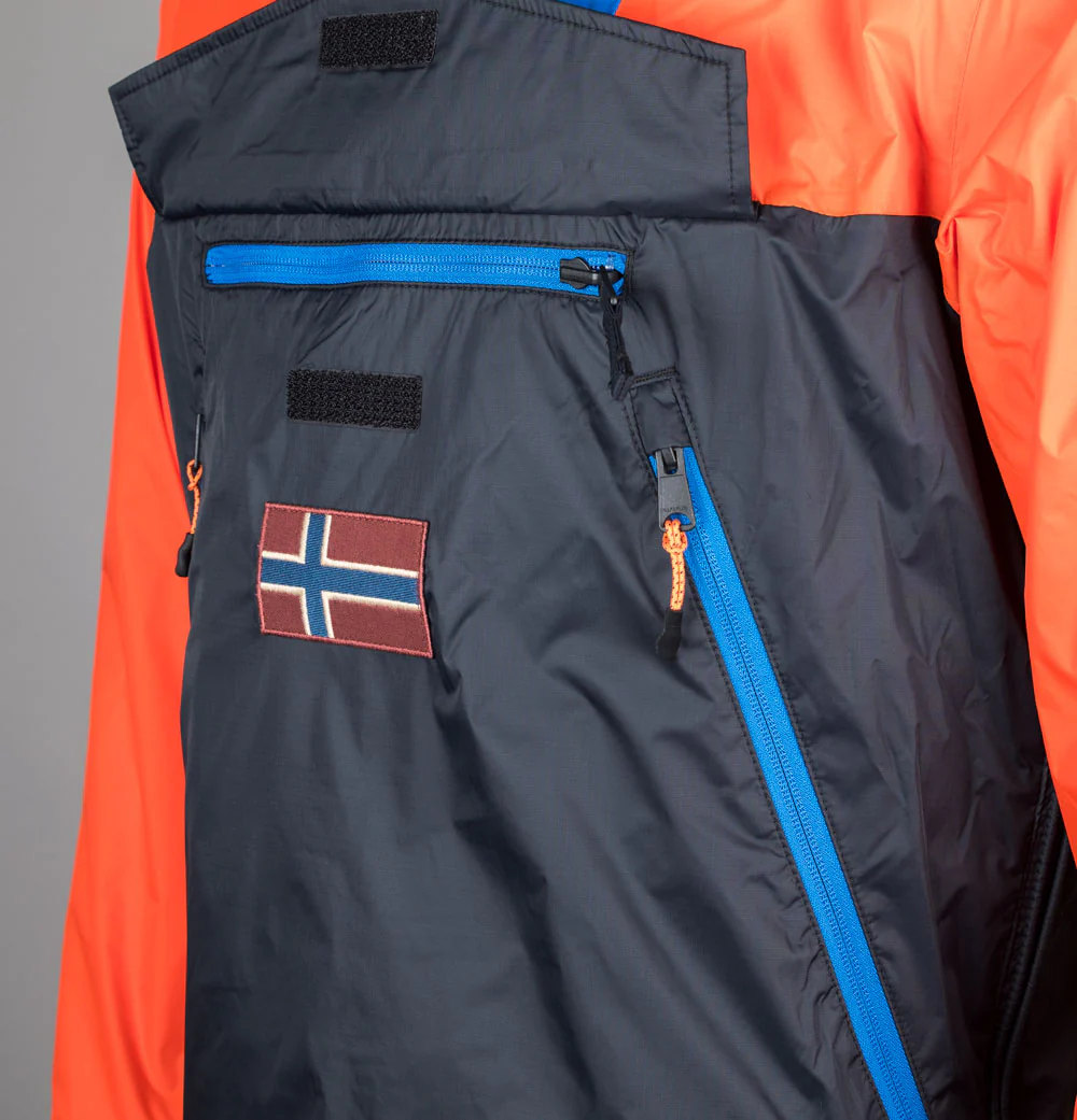 Napapijri Rainforest Ripstop Anorak Jacket Black/Orange/Blue - Image 5
