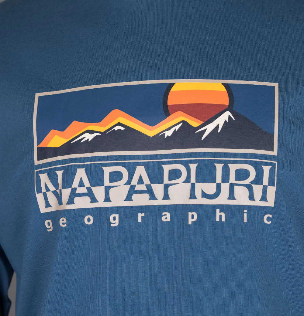 Napapijri S-Freestyle LS T-Shirt Blue Ensign - Image 3
