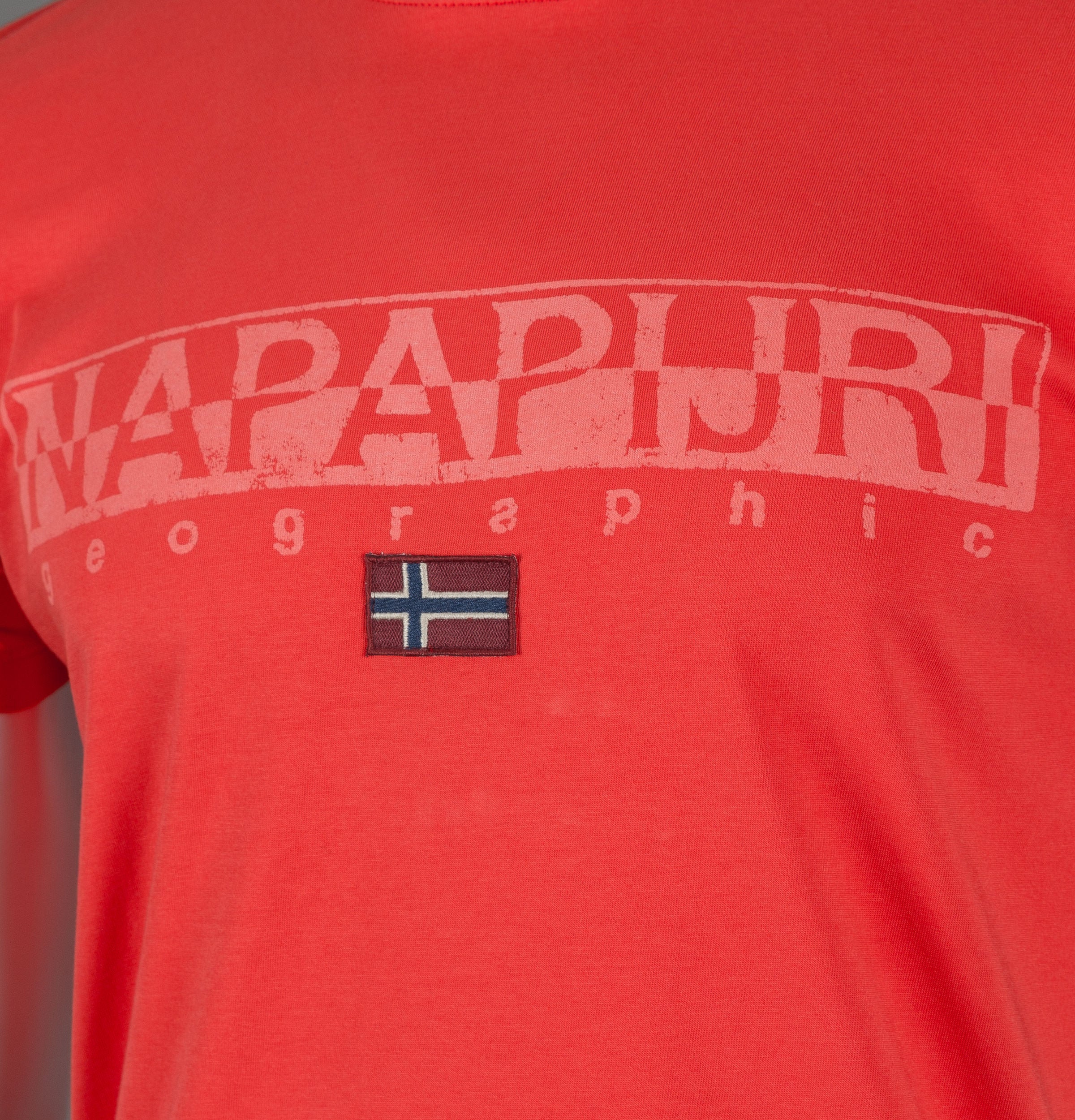 Napapijri Sapriol Short Sleeve T-Shirt Bright Red - Image 3