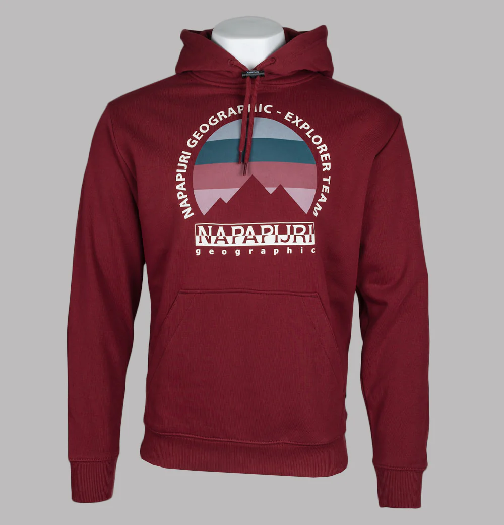 Napapijri Telemark Graphic Hoodie Burgundy