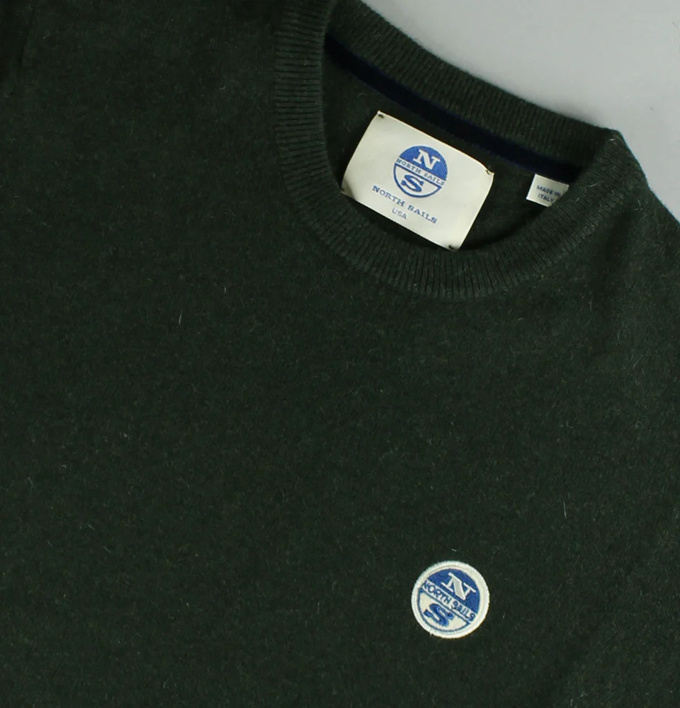 North Sails Grant Crew Knit Sweater Forest Green - Image 3