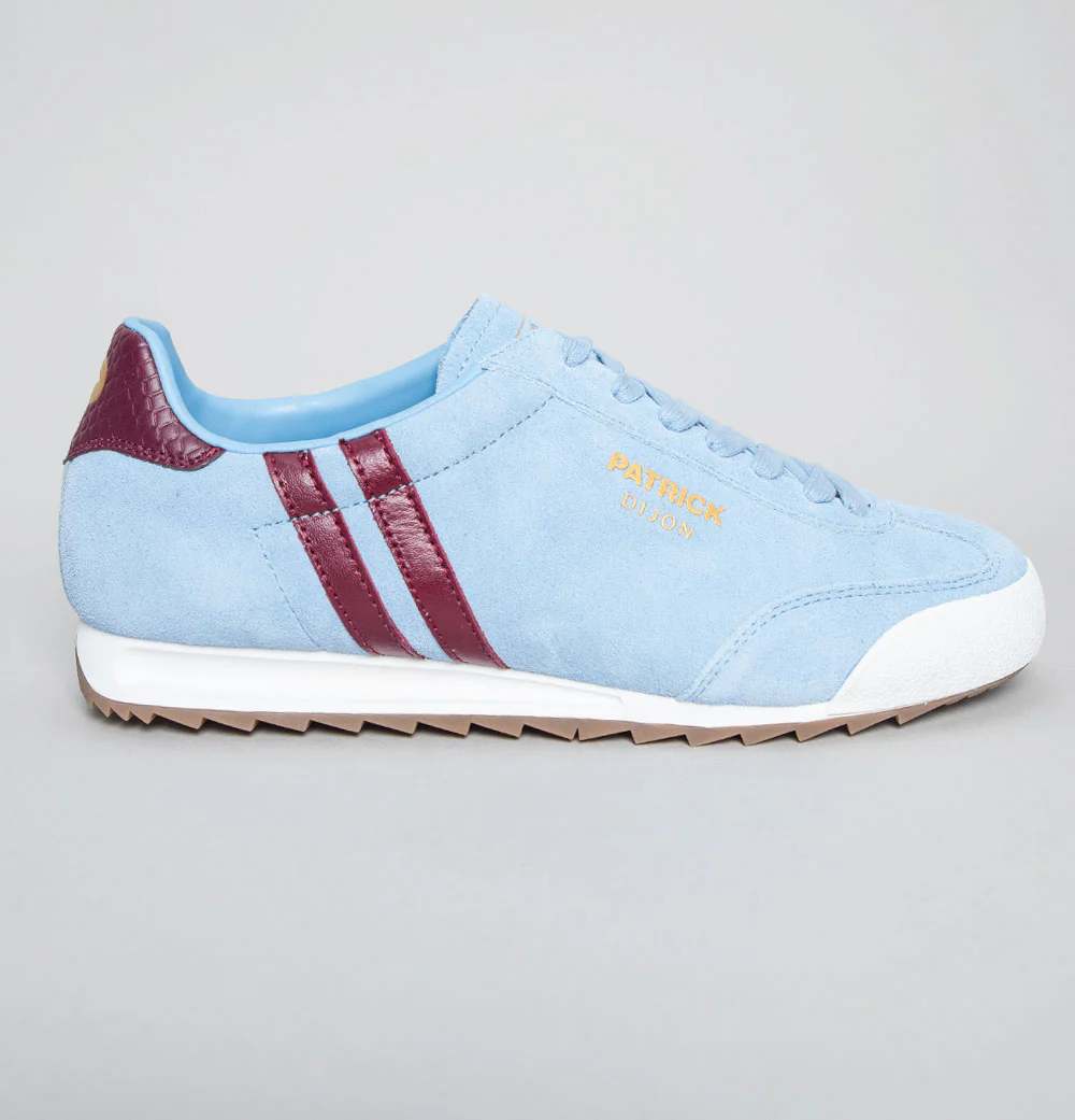 Patrick Dijon Trainers Sky Blue/Burgundy/White