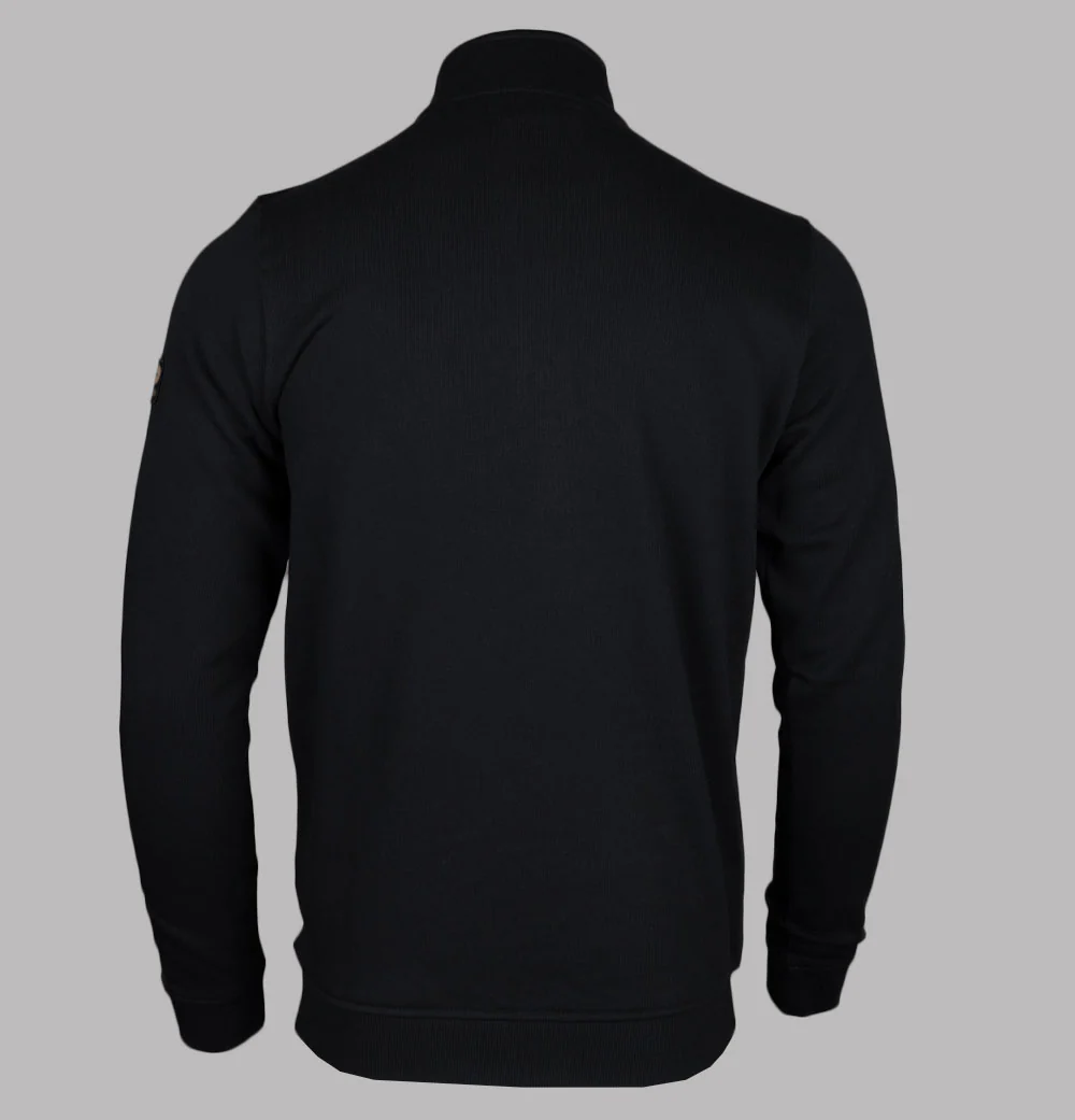 Patrick Harlem Fleece Back 1/4 Zip Sweatshirt Black - Image 2