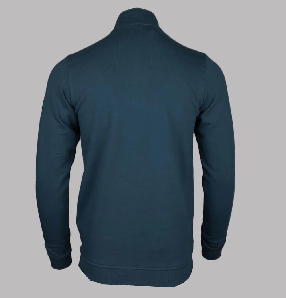 Patrick Harlem Fleece Back 1/4 Zip Sweatshirt Dark Blue - Image 2