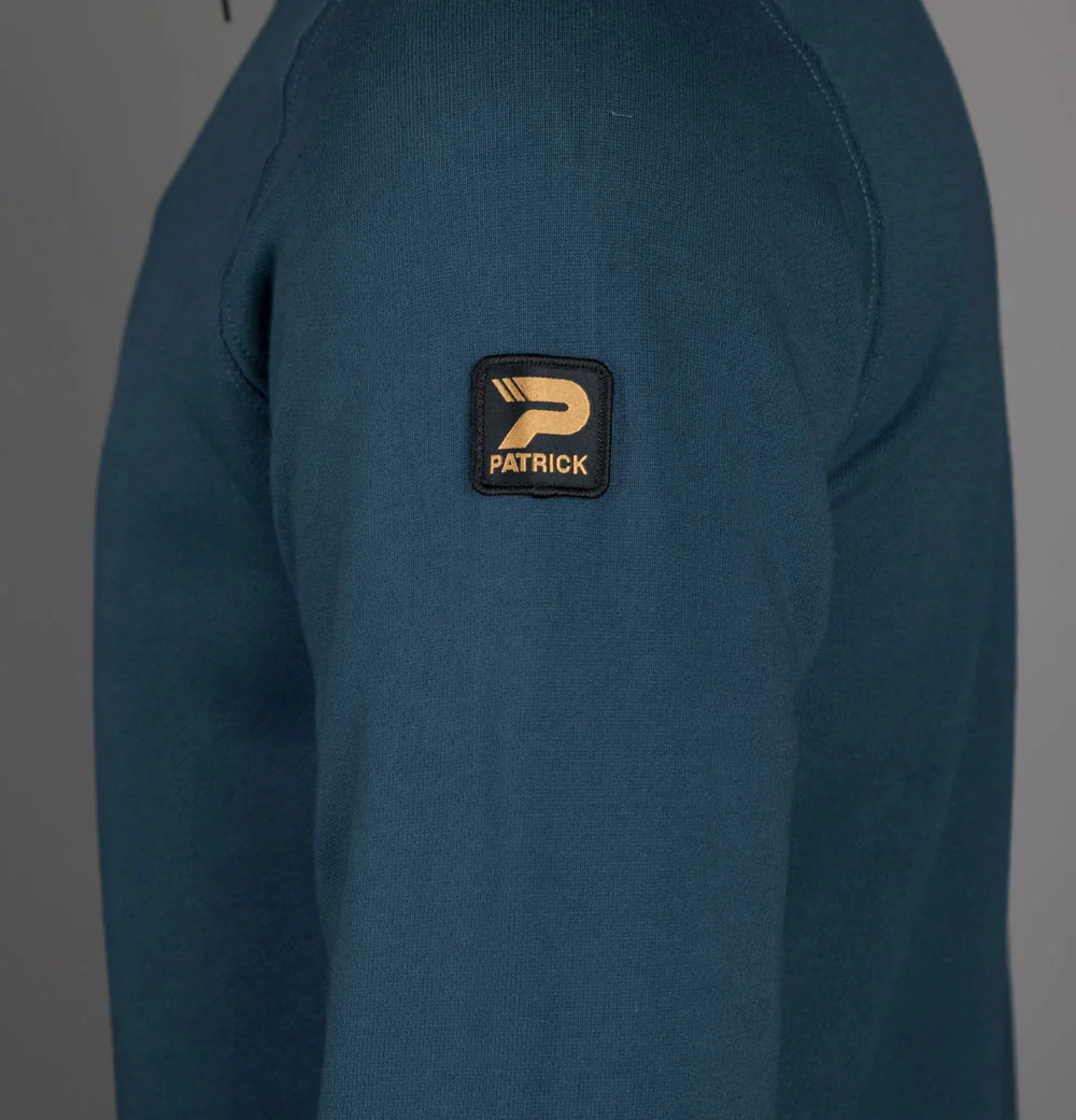 Patrick Harlem Fleece Back 1/4 Zip Sweatshirt Dark Blue - Image 4