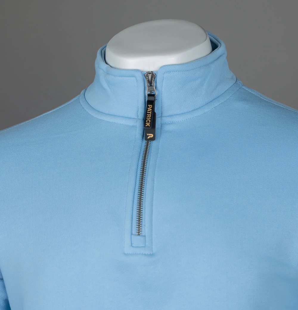 Patrick Harlem 1/4 Zip Sweatshirt Sky Blue - Image 3