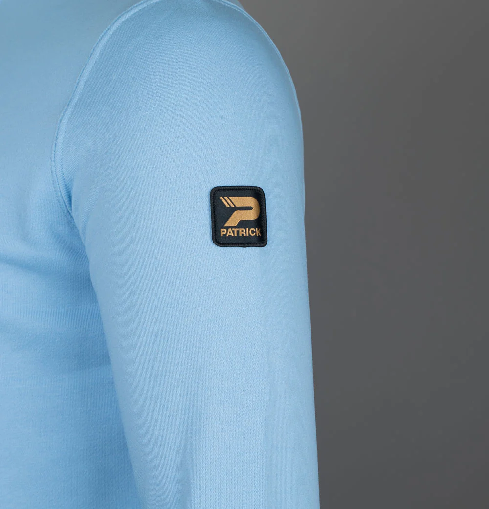 Patrick Harlem 1/4 Zip Sweatshirt Sky Blue - Image 4