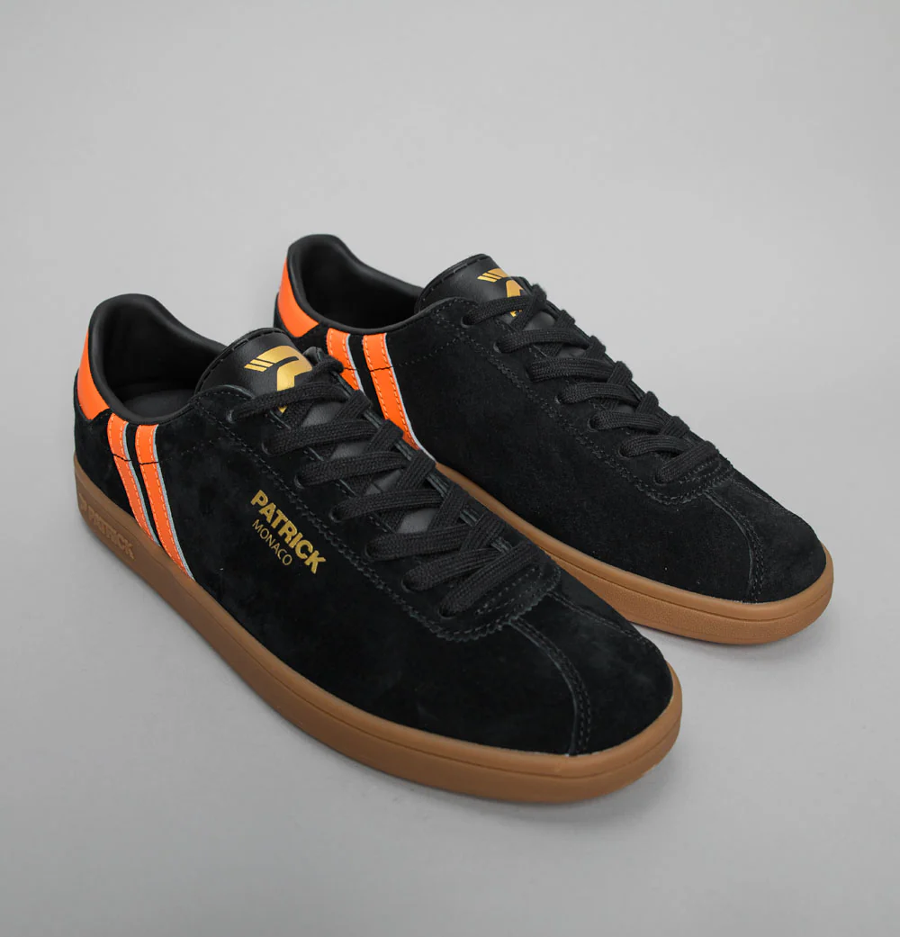 Patrick Monaco Cupsole Trainers Black/Orange - Image 4