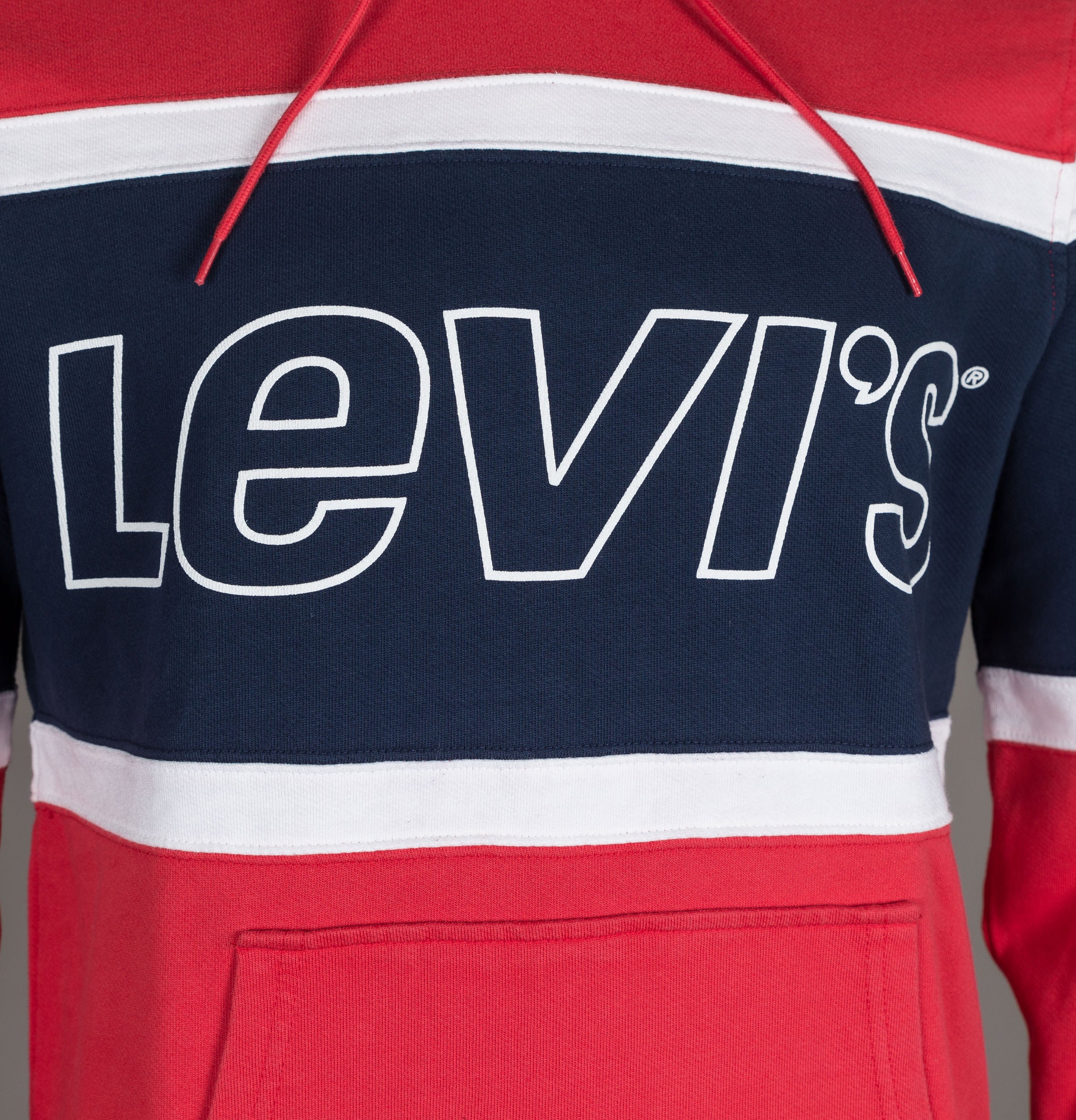 Levi's® Pieced Colour Block Hoodie Brilliant Red - Image 4