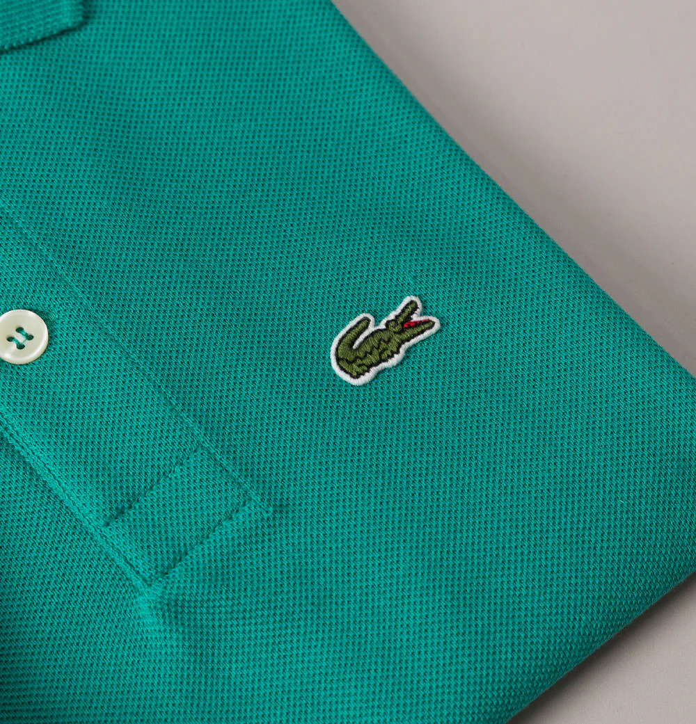 Lacoste Pique Polo Shirt Green - Image 3