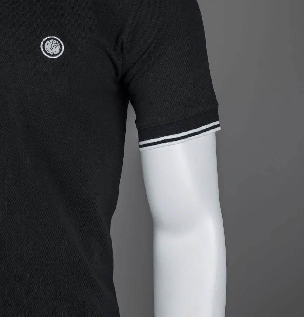 Pretty Green Allesley Tipped Grandad T-Shirt Black - Image 5