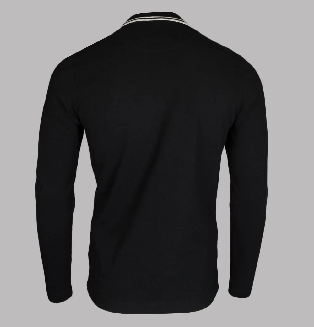 Pretty Green Barton LS Polo Shirt Black - Image 2