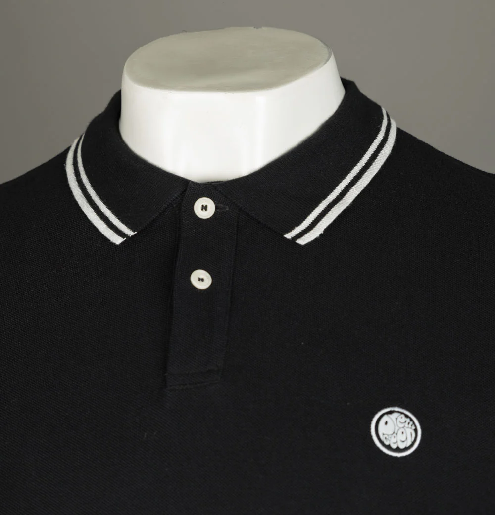 Pretty Green Barton LS Polo Shirt Black - Image 3