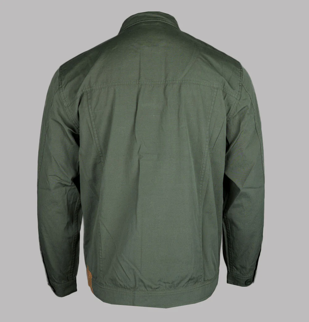 Pretty Green Bostall Solid Overshirt Dark Green - Image 2