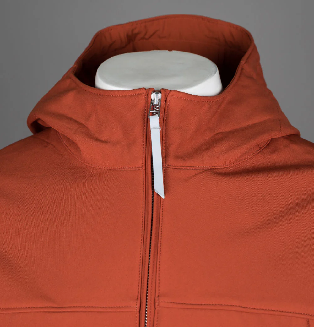 Pretty Green Cyclone Soft Shell Hooded Jacket Orange - Image 3