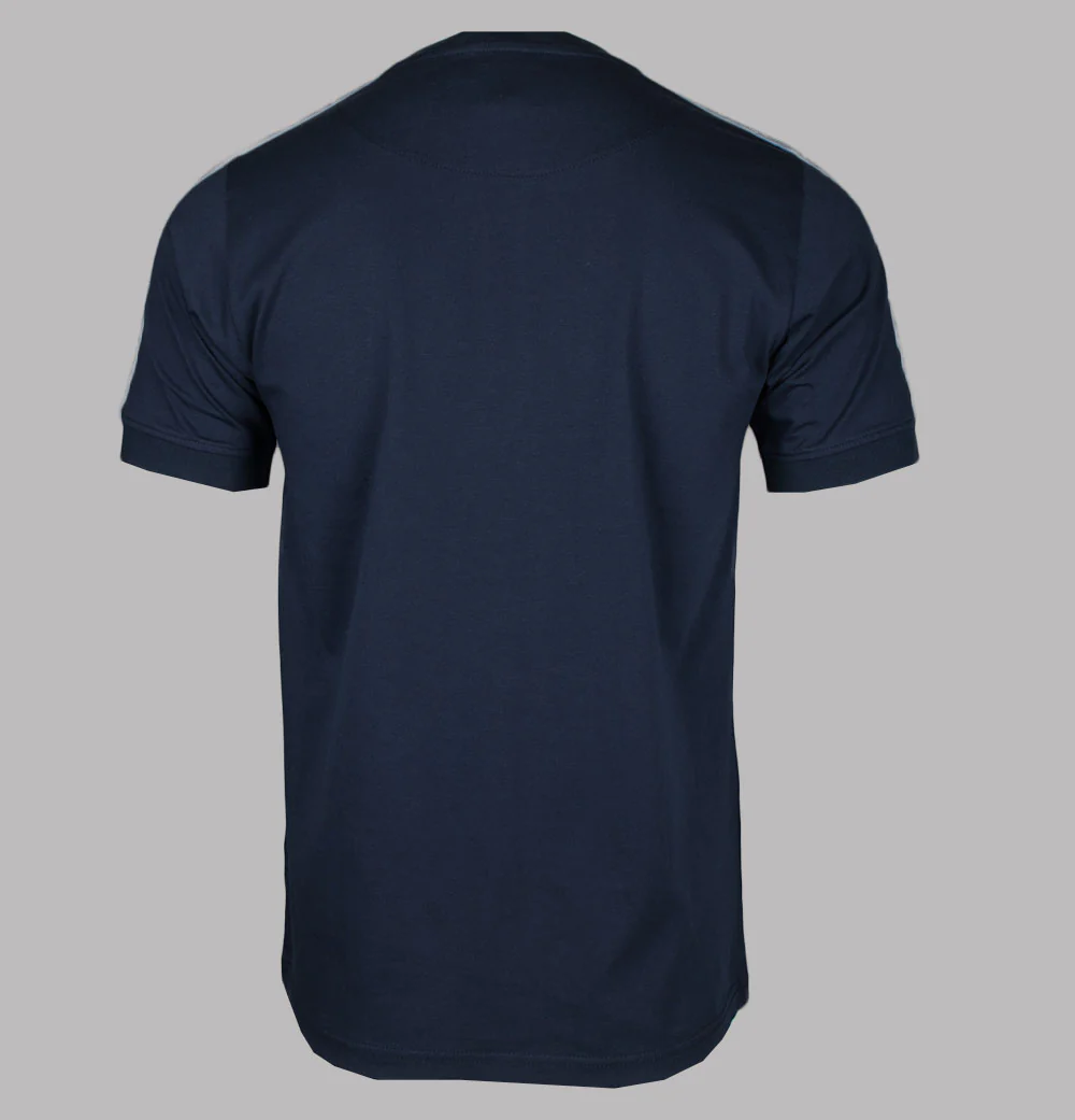 Pretty Green Eclipse Paisley Tape T-Shirt Navy - Image 2
