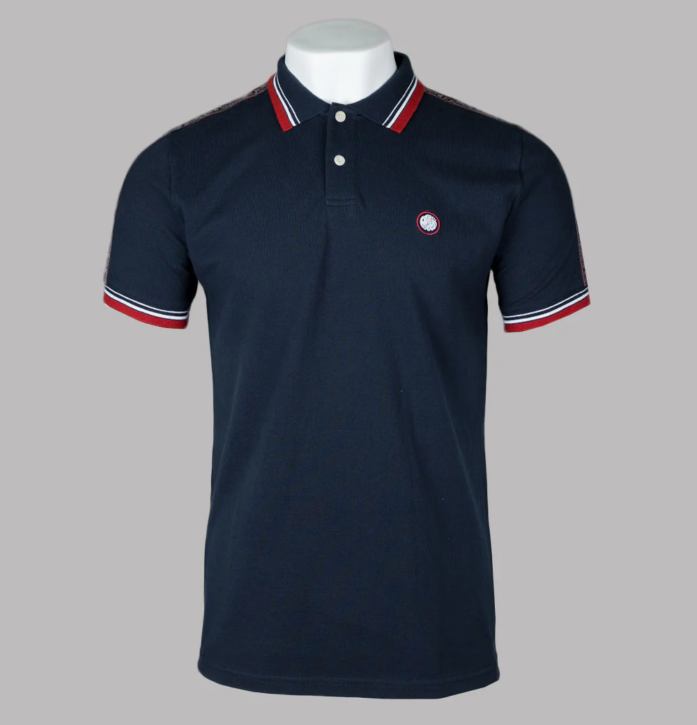 Pretty Green Eclipse Tape Polo Shirt Navy