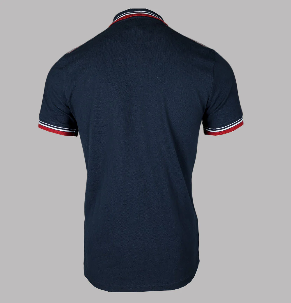 Pretty Green Eclipse Tape Polo Shirt Navy - Image 2