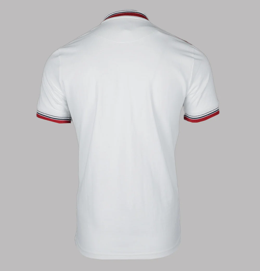 Pretty Green Eclipse Tape Polo Shirt White - Image 2
