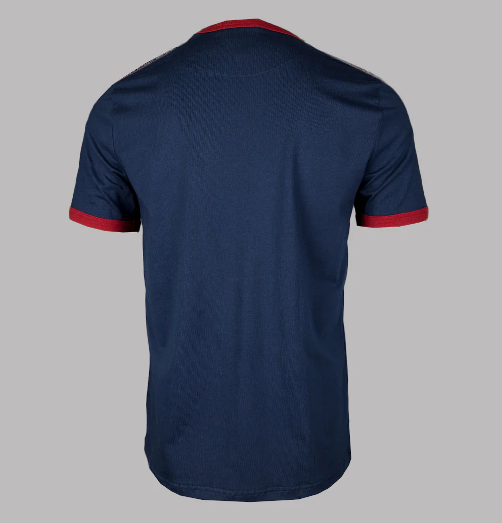 Pretty Green Eclipse Tape T-Shirt Navy - Image 2