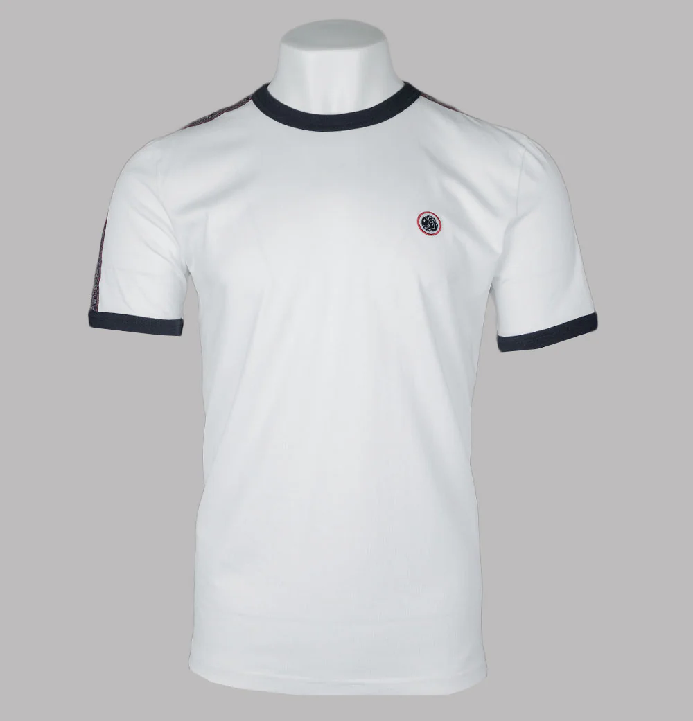 Pretty Green Eclipse Tape T-Shirt White