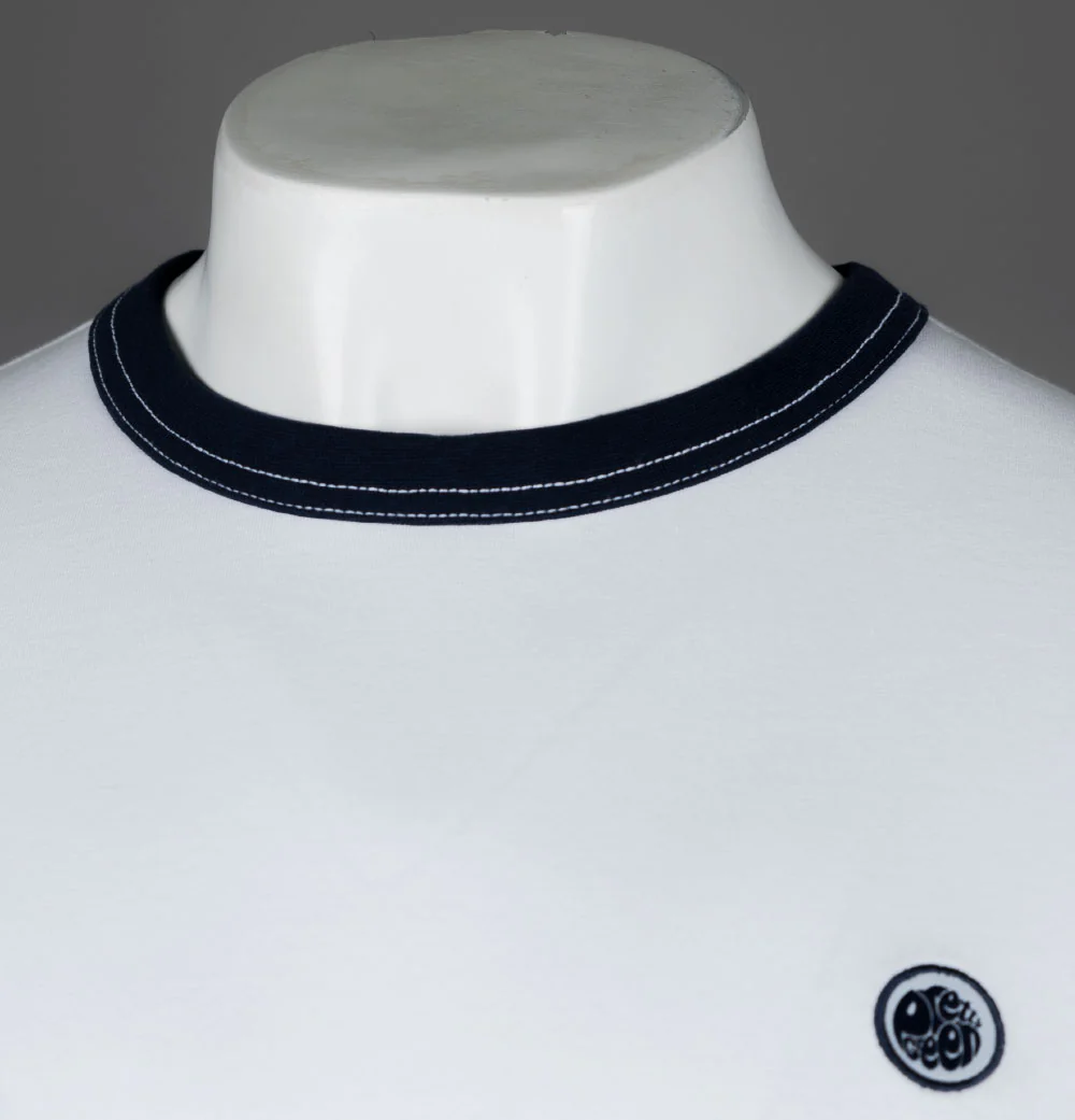 Pretty Green Epsilon Ringer T-Shirt Stone White - Image 3