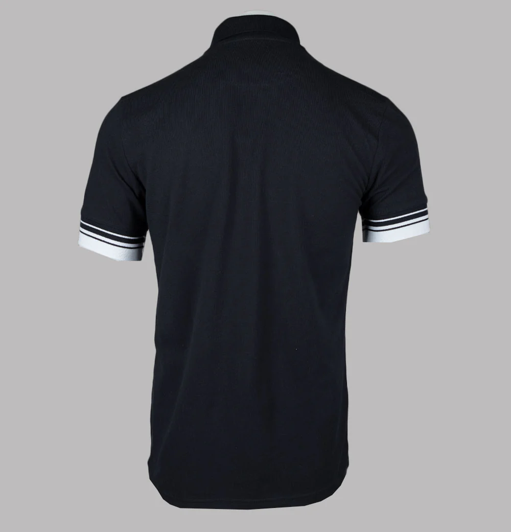 Pretty Green Finham Zip Neck Polo Shirt Black - Image 2
