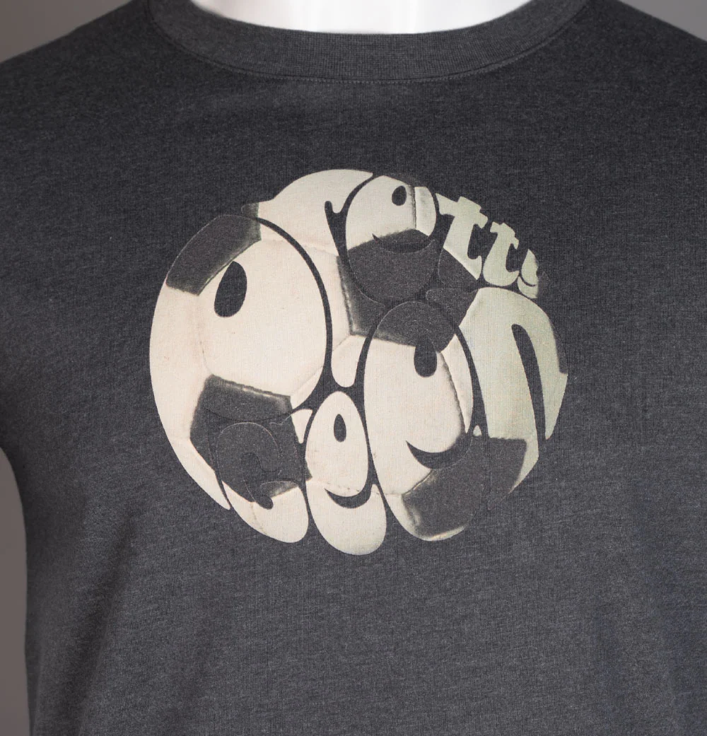 Pretty Green Football Logo T-Shirt Dark Grey Marl - Image 3